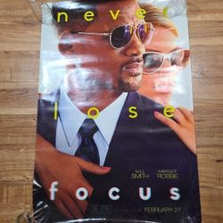 Focus Movie D/S Poster Will Smith Margot Robbie 27 X 40 AS IS