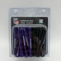 NFL Baltimore Ravens Football Purple Black Golf Tees 50 Pack Sealed Package