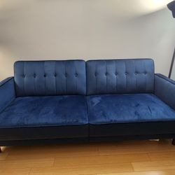 Blue Convertible Sofa 