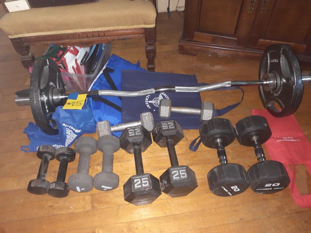 Weights  Curling Bar Dumbbells 