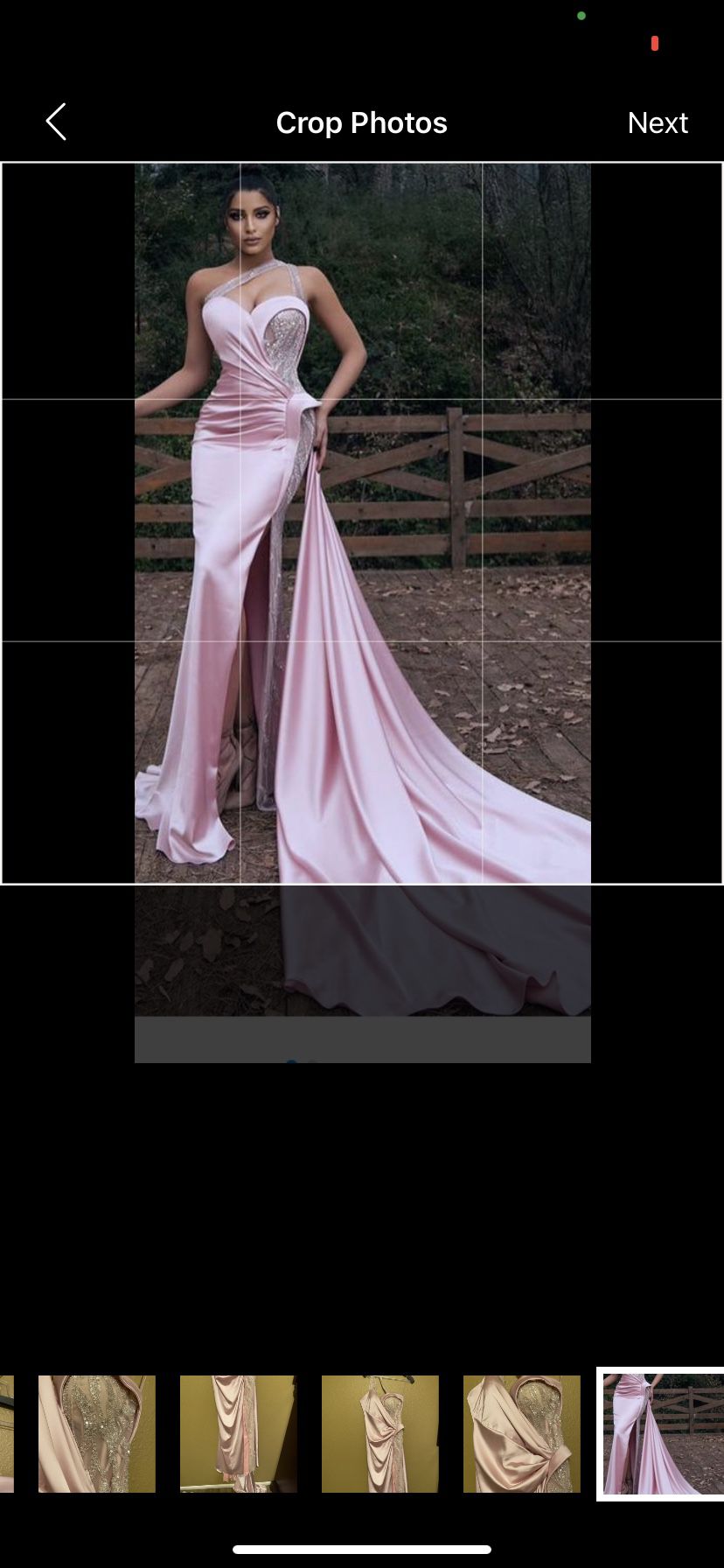 Satin Light Pink Formal Gown With Slit