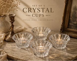 Vintage Crystal Trinket Dishes – Set of 4