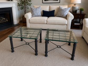 Glass Top Accent Tables – Excellent Condition