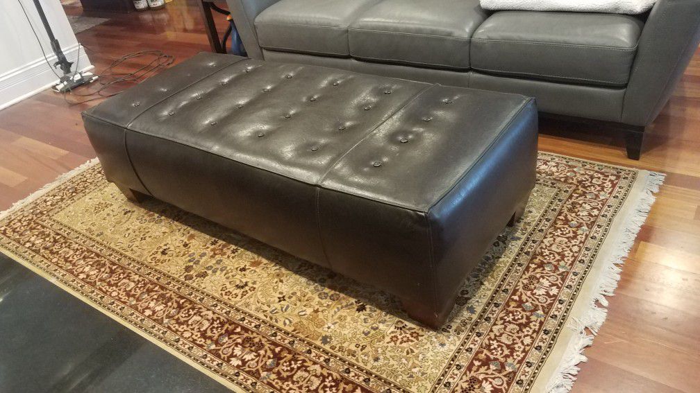 Z Gallerie Leather Ottoman