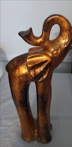 19" tall Decorative Gold -Elephant statue