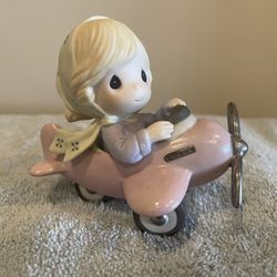 Precious Moments Girl In Airplane Figure