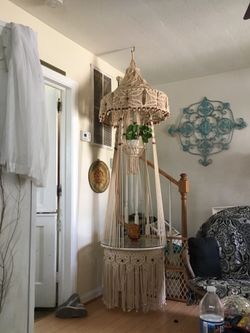 Hanging hand woven table from Japan