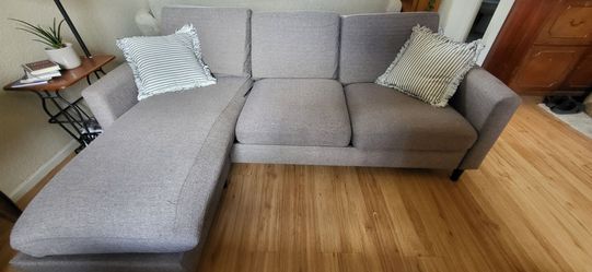 Gray couch with moveable sectional - $100 obo