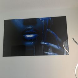 Cuadro Azul Y Negro De Acrílico