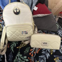 Loungefly  Princess Leia  Mini Backpack & wallet 