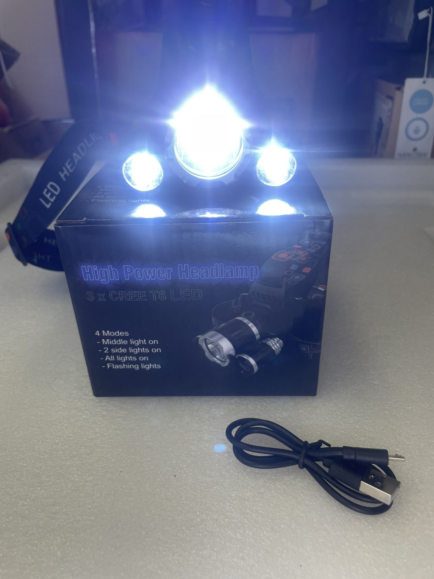 Rechargeable LED Head Torch Lamp Headlamp Headlight Flashlight Lamp