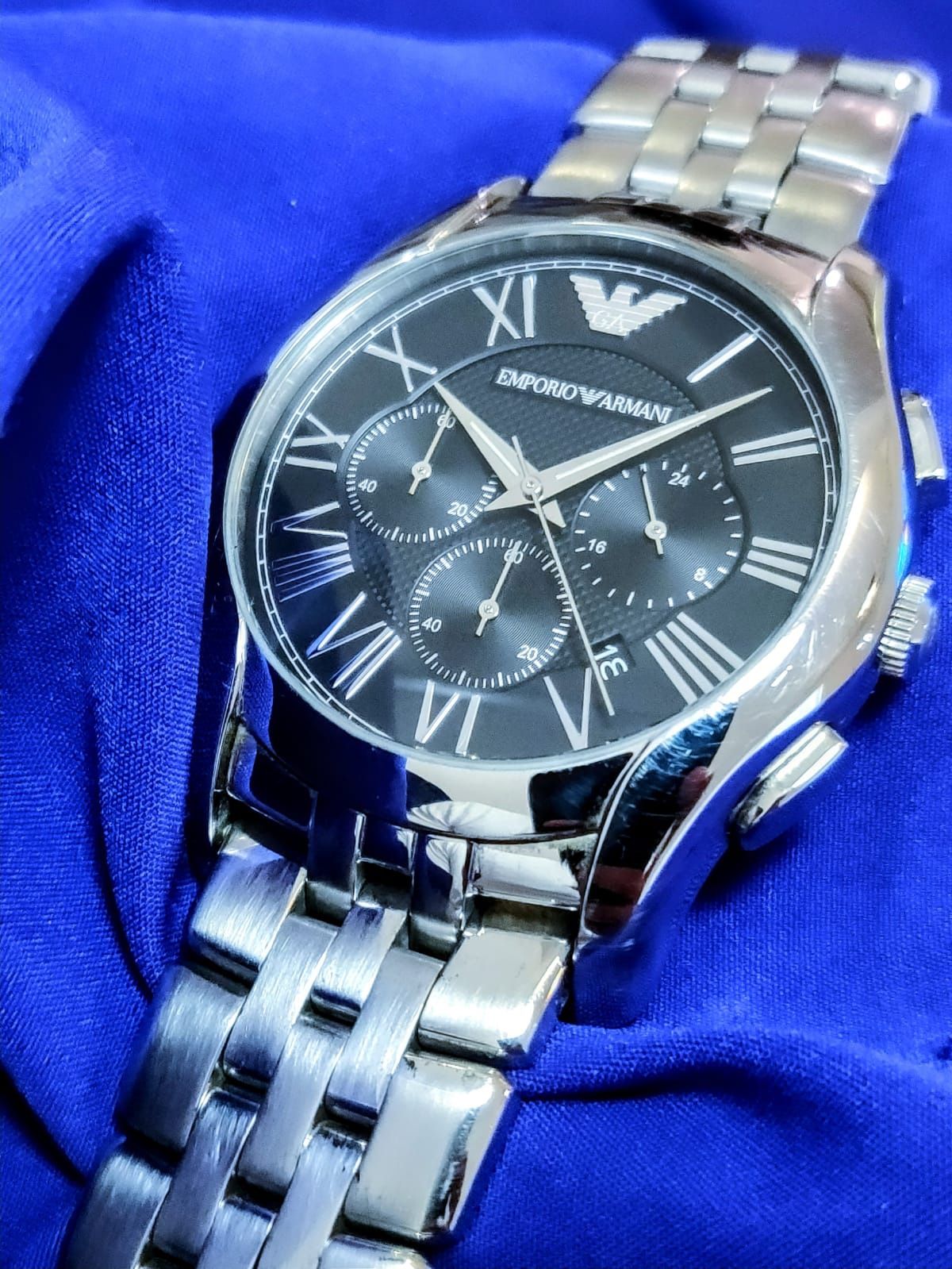 Emporio Armani AR-1786 Luxury Chrono Men's Watch 44mm EUC