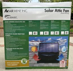 Air Vent Inc. Award Winning Solar Attic Fan,Unused