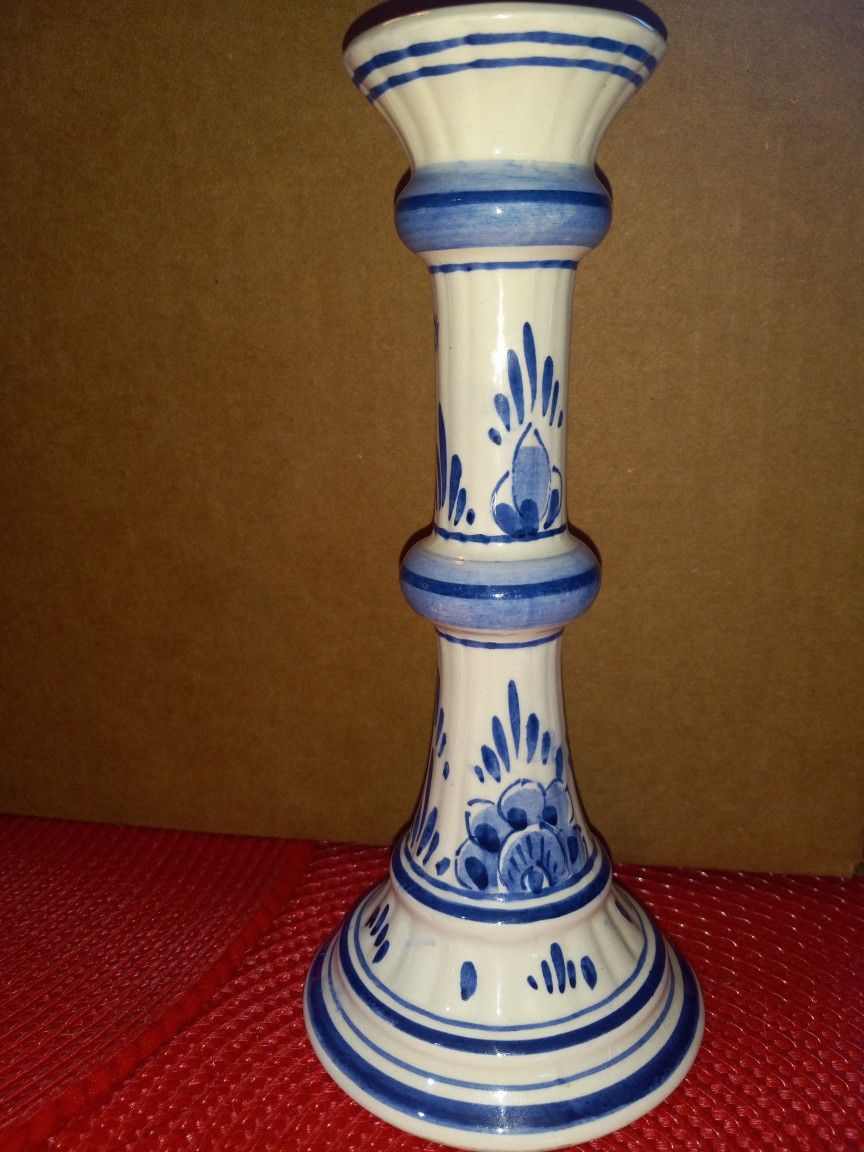 Vintage Delft Dutch Blue N White Candle Holder