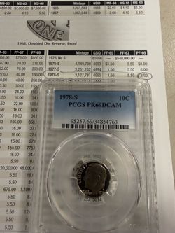 1977/1978 S 10cent Proof 69 1977 S proof nickel
