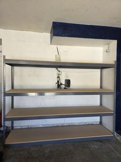 Garage Shelving 96 in W x 24 in D Steel Rivet Rack 4 Tier Similar to Uline Stronger Than HomeDepot Lowes And Costco Delivery Available