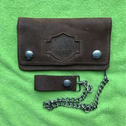 Harley Davidson Mens Biker Leather Wallet  