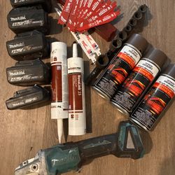 Makita Grinder With Five Big Batteries