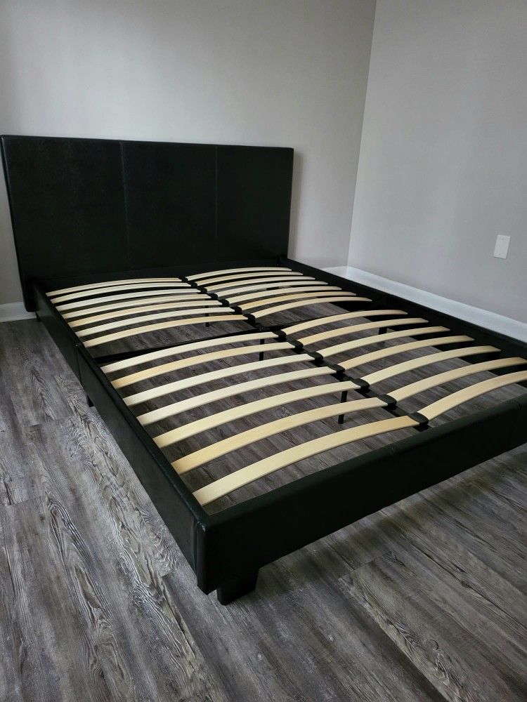 QUEEN platform bed frame come NEW IN BOX mattress sold separately
