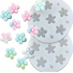 HengKe 2 Pcs Chrysanthemum Flower and Small Flower Shapes Silicone