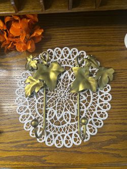 Brass Ivy Leaf Wall Hooks - Set of 2