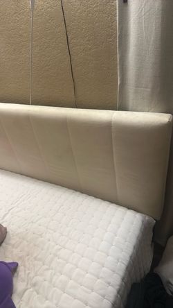 White Upholstered Bed frame no mattress