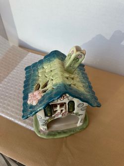 Blue Sky Clayworks cottage and tea light candle holder-$80 for 5 items