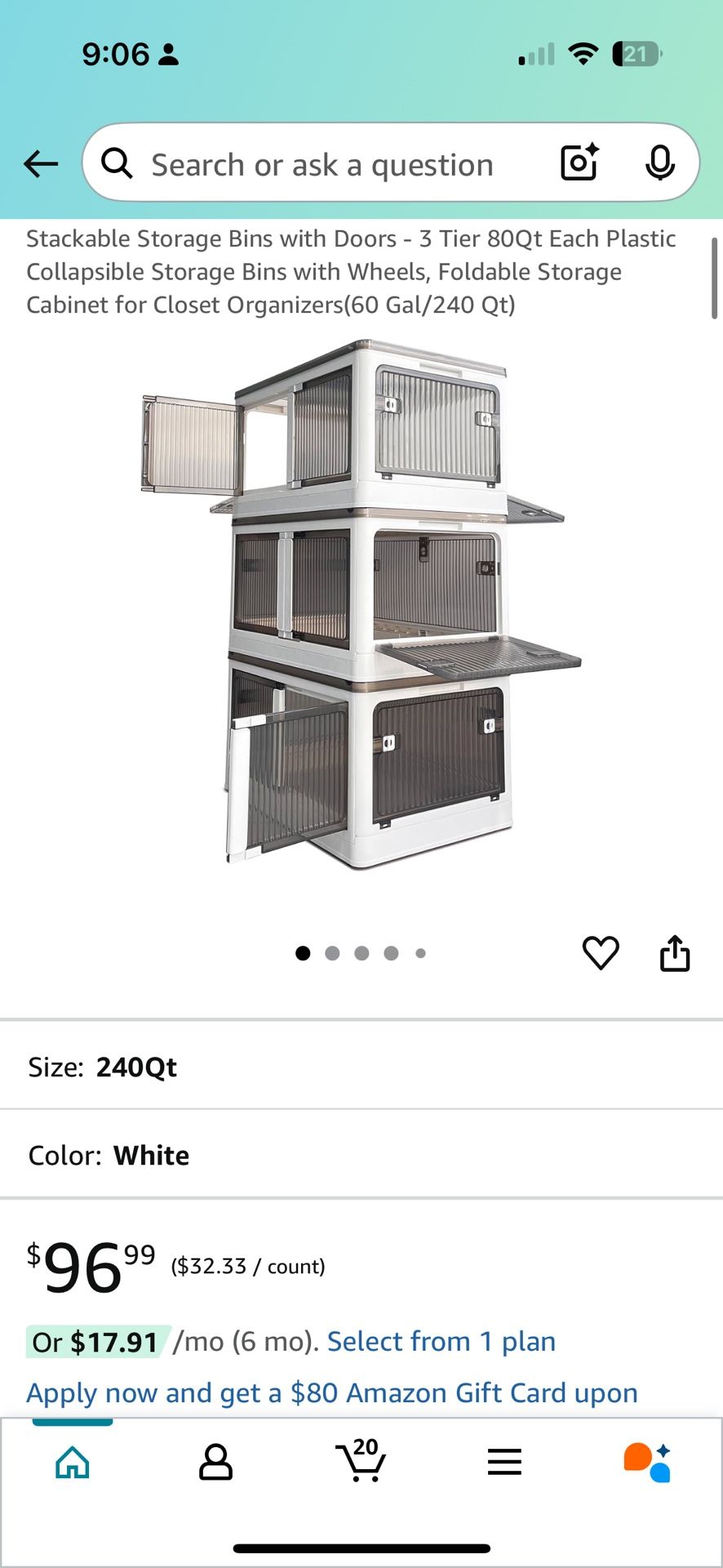 Stackable Storage Bins with Doors