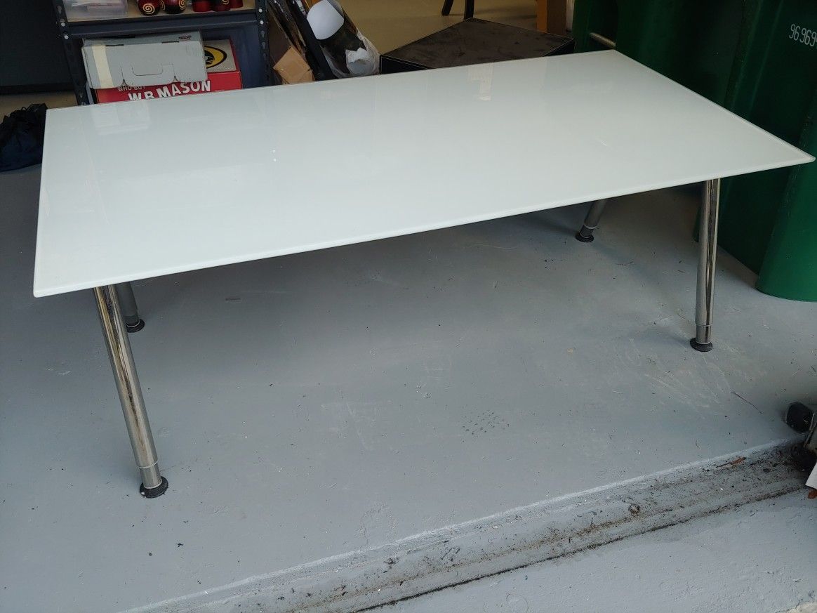 White glass desk/table