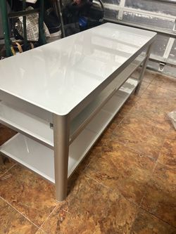 Modern Glossy White 3-Tier Console / Sofa Table