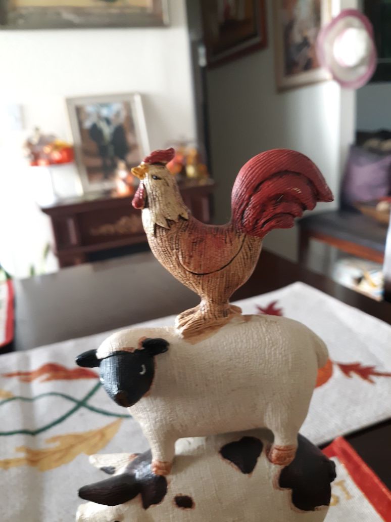 decor cow rooster sheep