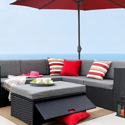 Patio Furniture Available K35 Black Outdoor Wicker Patio Furniture With Coffee Table Available For Pick Up Only In San Bernardino Warehouse Cash Only 