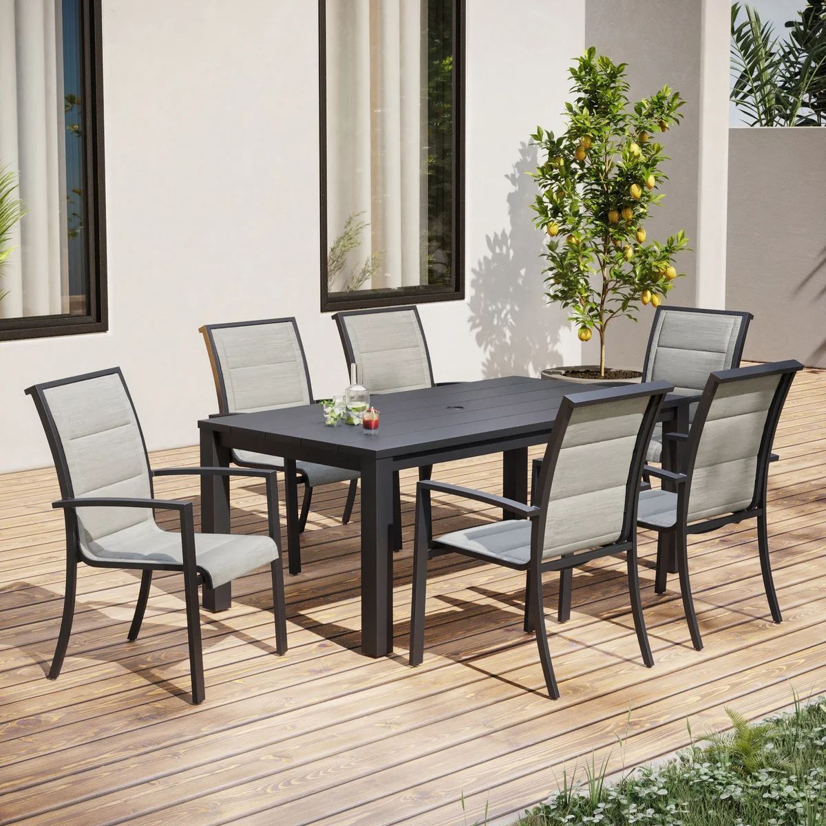 Atleisure Stillwater 7-piece Padded Sling Outdoor Patio Dining Set