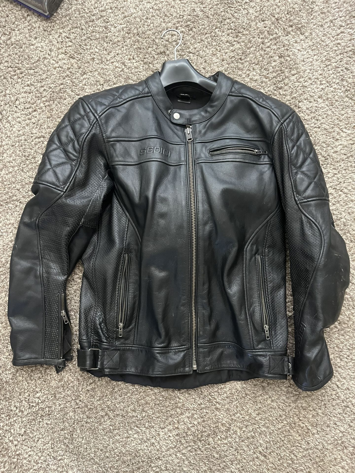 Sedici Francesco Leather Motorcycle Jacket with Added Back Protector