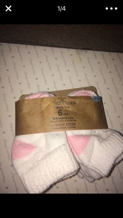 Brand new pink 0-6 month baby girl socks