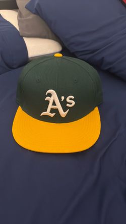 Oakland A’s baseball hat.