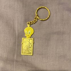Vintage Tweety Bird Stamp Keychain 