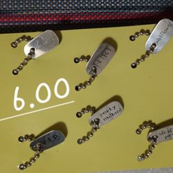 6 dog tag wine glass marker charms - party animal flirt