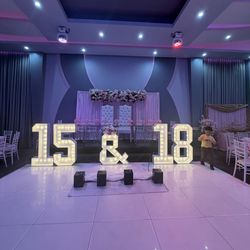 Marquee numbers 15 18 letters