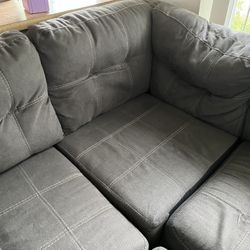 Brown Sectional Couch With Ottoman