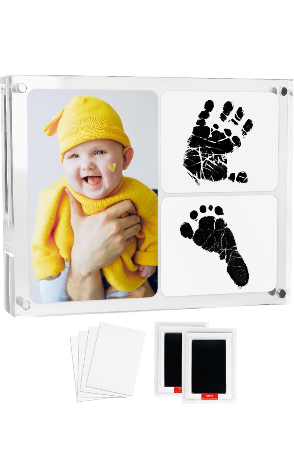 Newborn Footprint Magnetic Acrylic Picture Frame Set