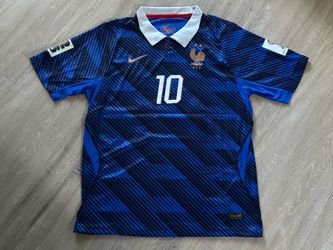 Kylian Mbappé #10 Blue World Cup Patch Player Version Kit Mens Slim Fit XL