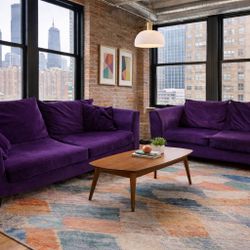 Purple Sofa & Loveseat Set - Clean/Comfy - 2pcs - Delivery Available 