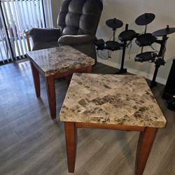 2 Marble tables 