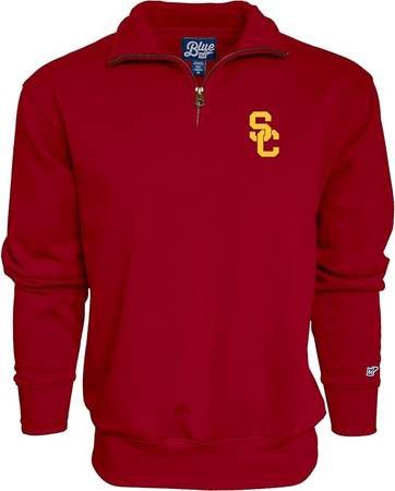LIKE NEW SZ XXL USC TROJANS Team / Fan Jersey Sweatshirt RED Men Quarter Zip Icon