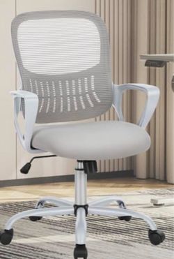Gray Mesh Mid-Back Office Chair