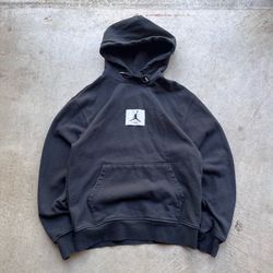 Nike Jordan Flight Fleece Washed Black Pullover Hoodie