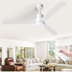 Ceiling Fans 60" with Light and Remote, Ceiling Fan Modern Noiseless Reversible DC Motor Ceiling Fan for Patio, Farmhouse, Bedroom, Living Room