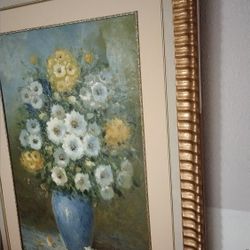 Hermoso Cuadro Que Mide51 Pulgadas De Largo Por 38 De Ancho Pintado A Mano Perfectas Condiciones