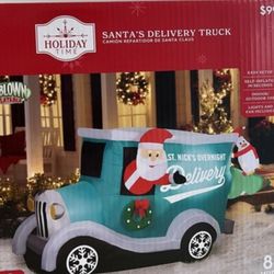 Inflatable -Christmas- Santa Delivery Truck